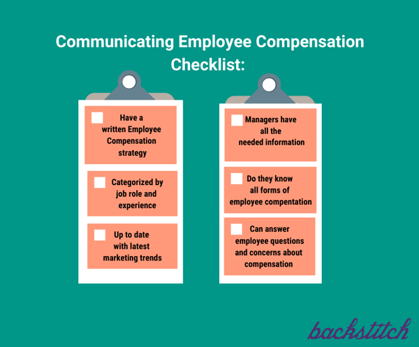 Use a checklist to train managers on communicating total compensation