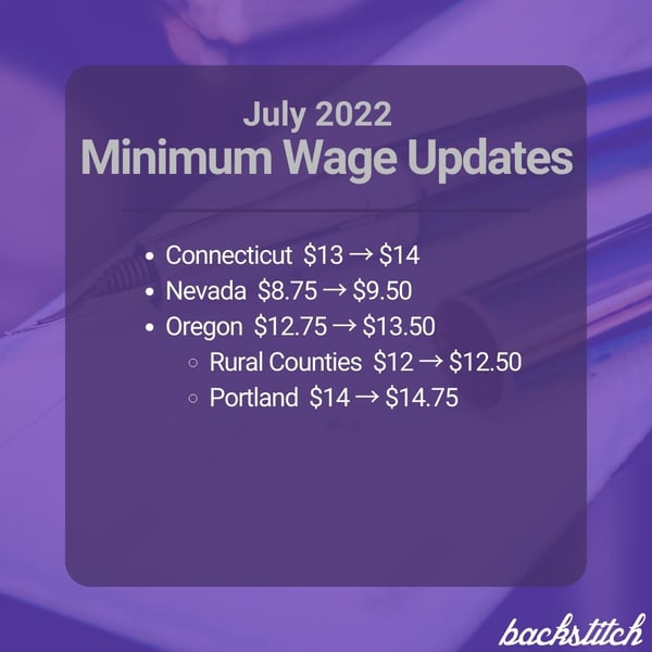 July 2022 Minimum Wage