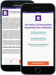 Employee mobile agreement with digital signature