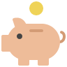 A cartoon piggy bank representing employee benefits and compensation.