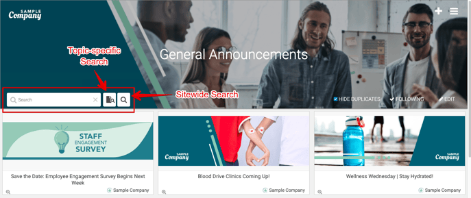Sitewide Search KB Article