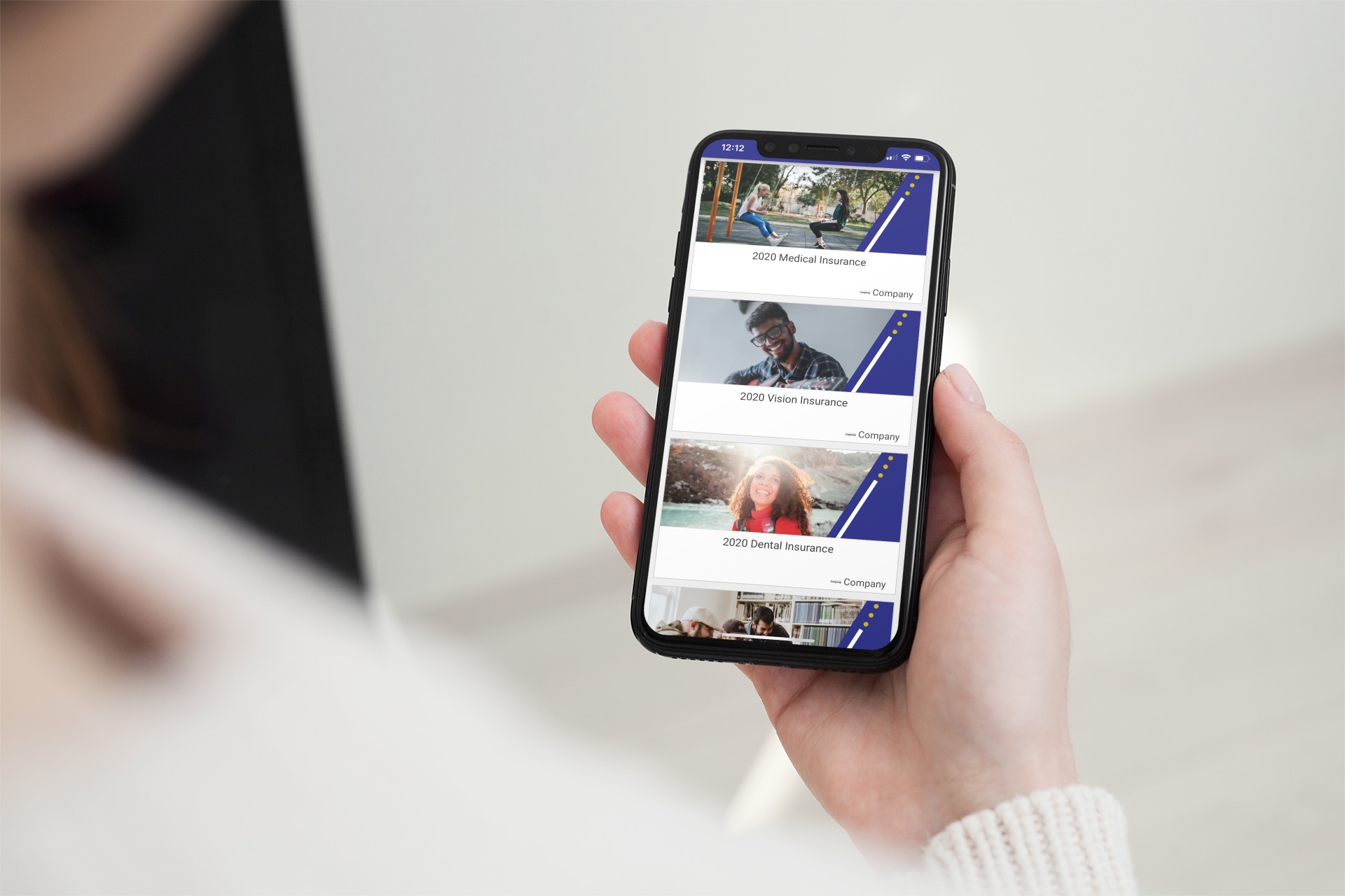 Woman using a mobile intranet