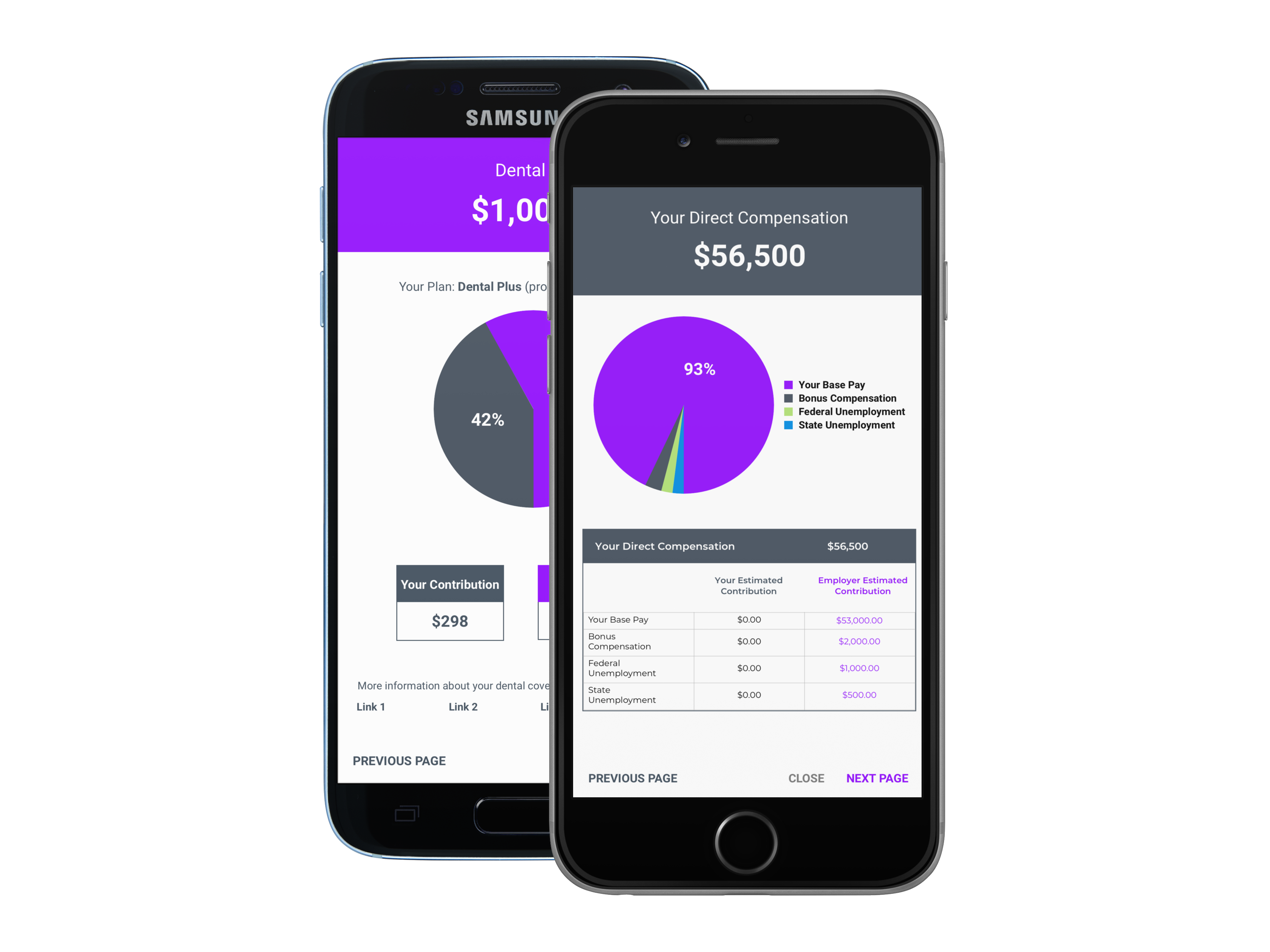 An iphone and android app to view employee benefits